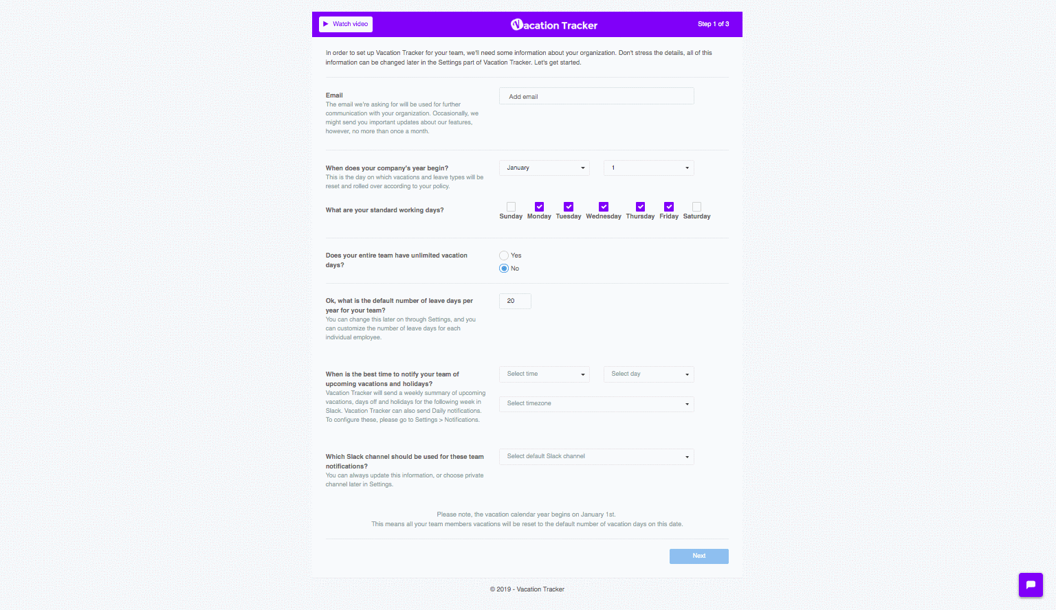 Customizing Your Team’s Workweek On Vacation Tracker