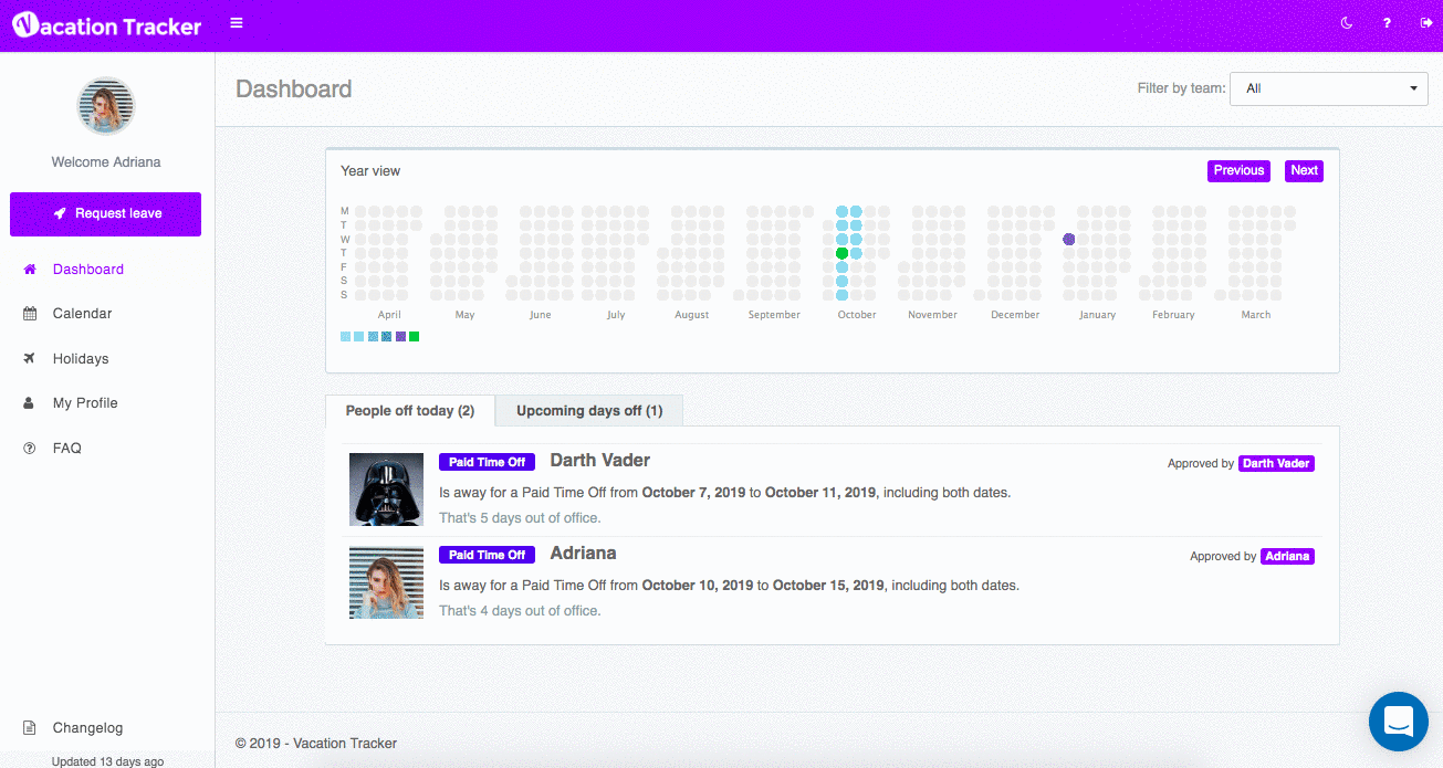 Vacation Tracker Was Created For Teams Like Yours