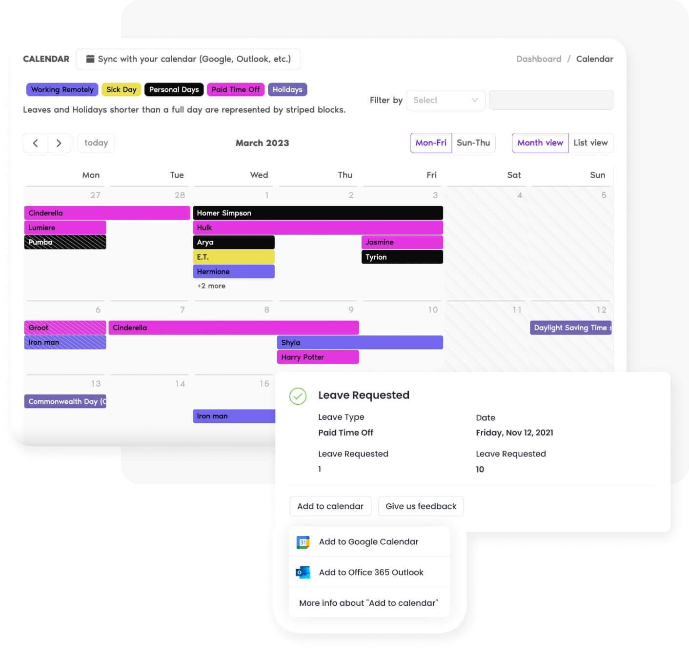 Integra con tu calendario