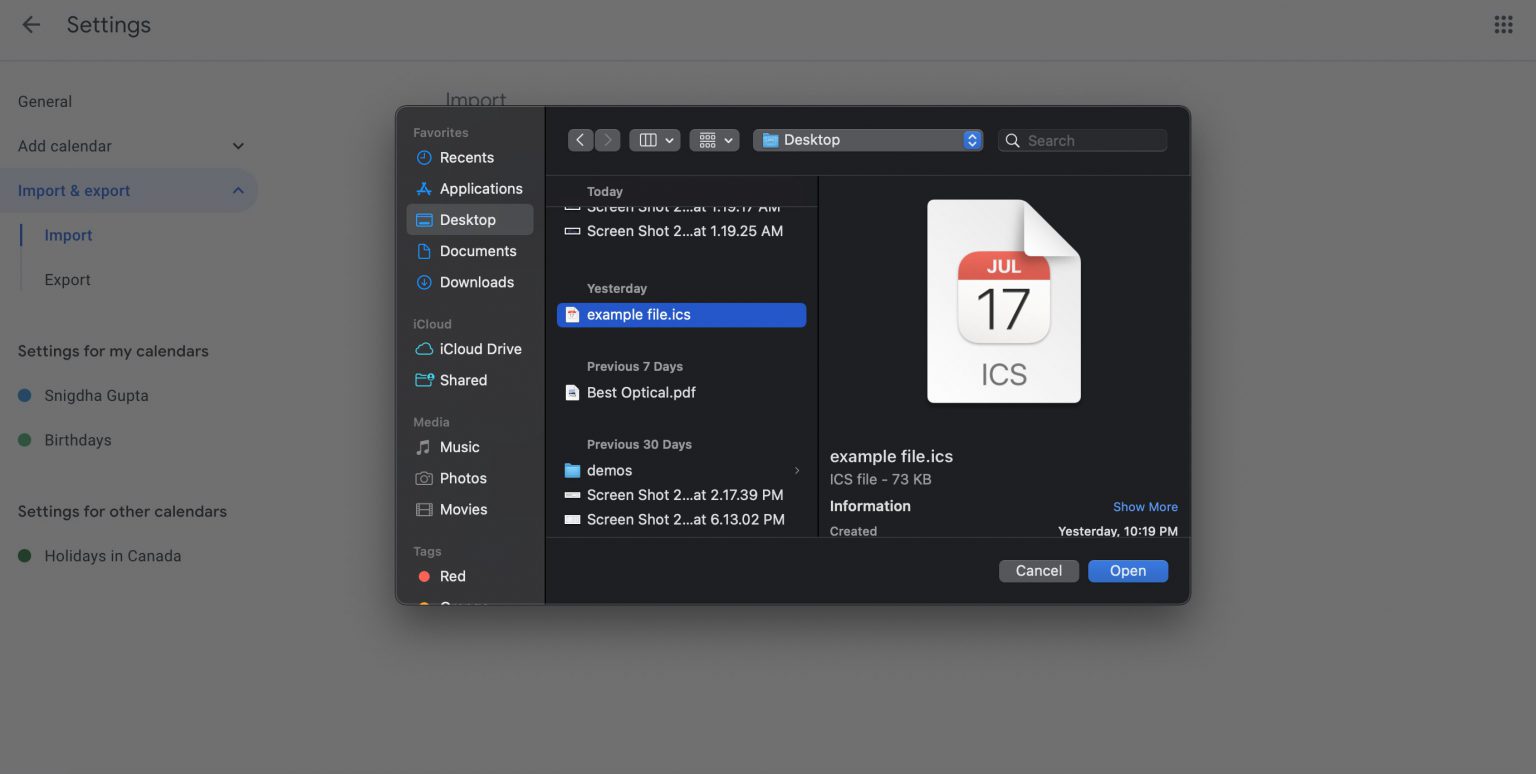 ical google calendar