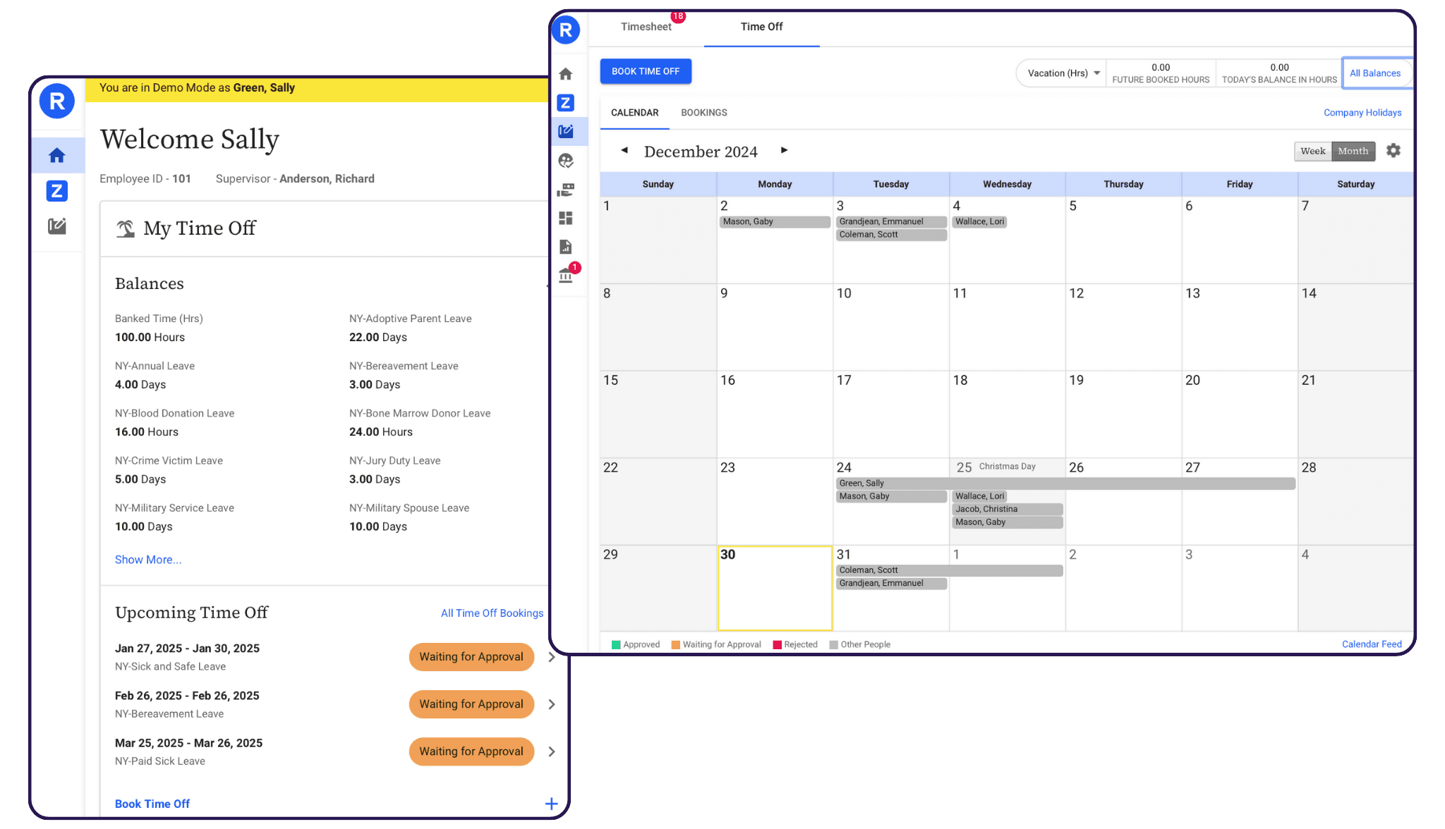 Replicon global leave policy configuration for multiple countries