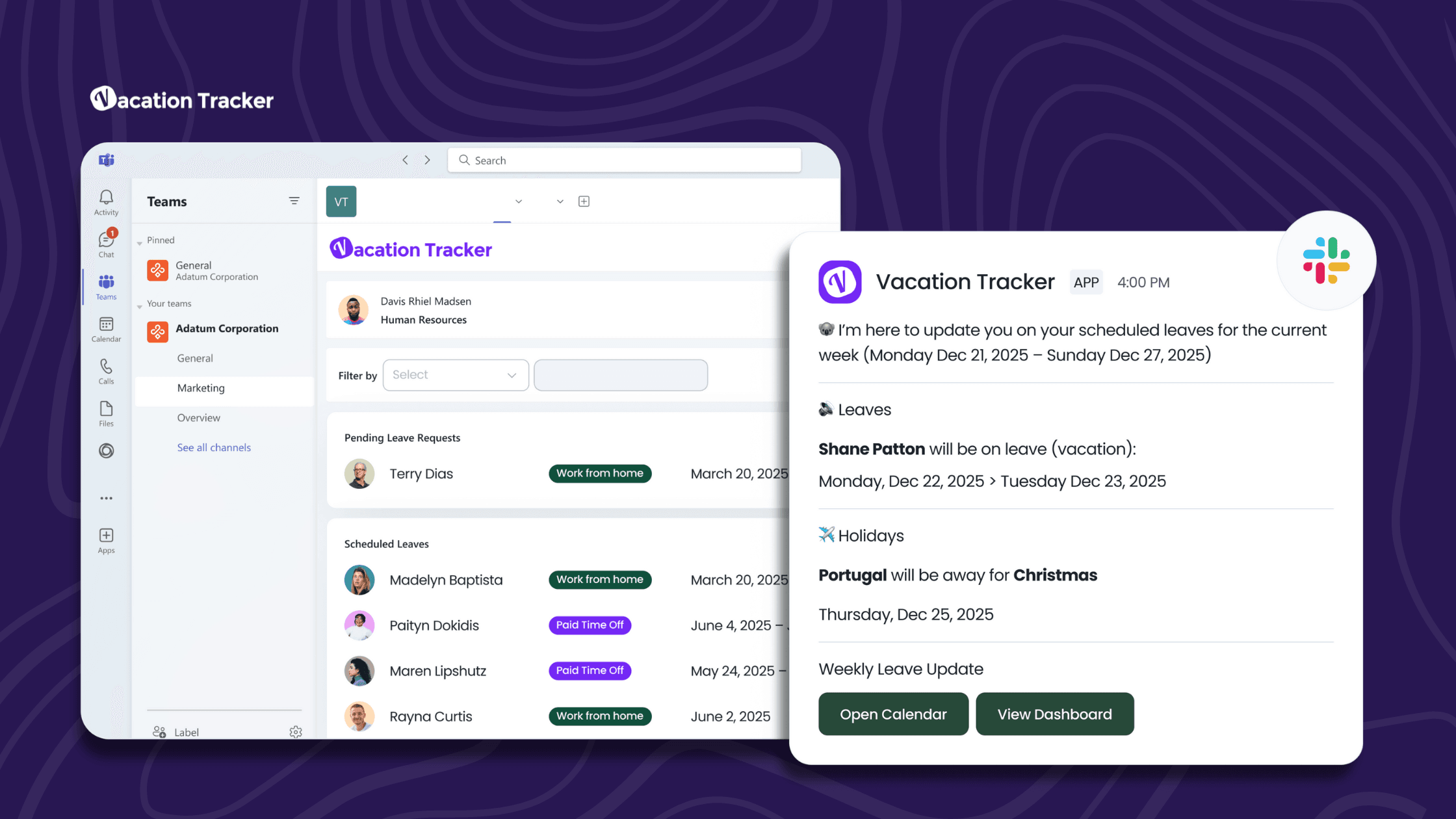 Managing Leave in Vacation Tracker Integrations