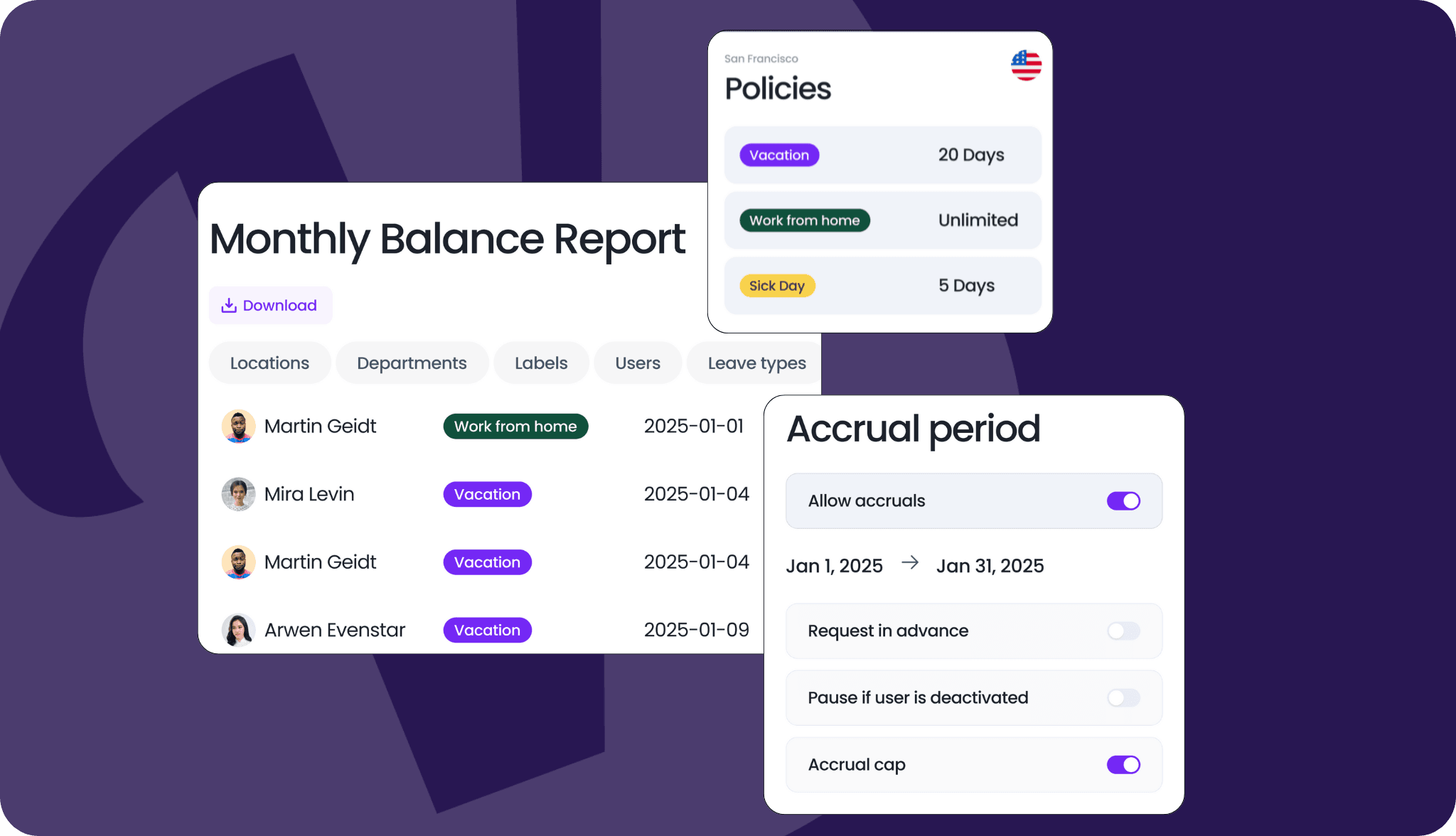 accruals, policies, and reports