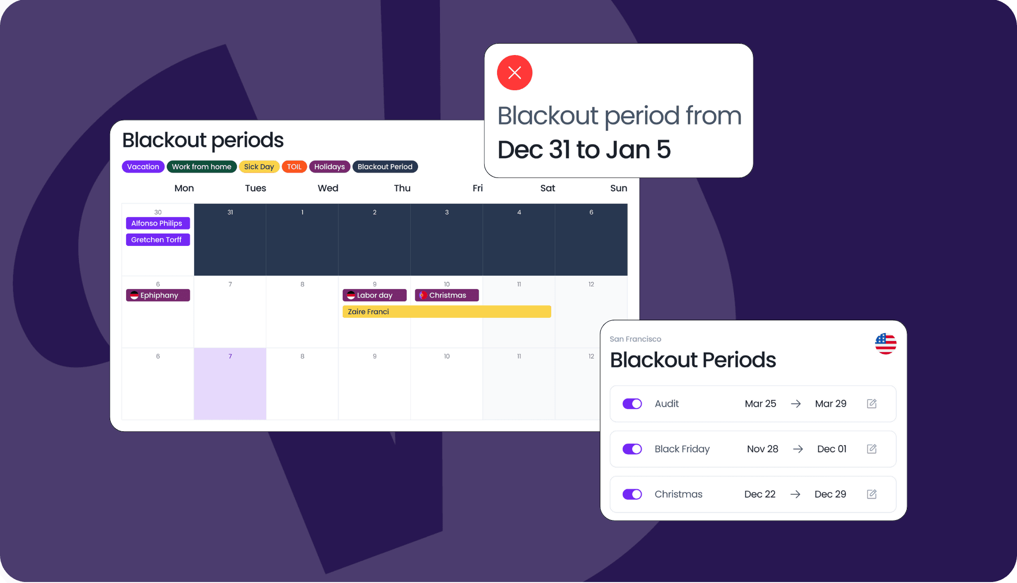 Blackout Periods
