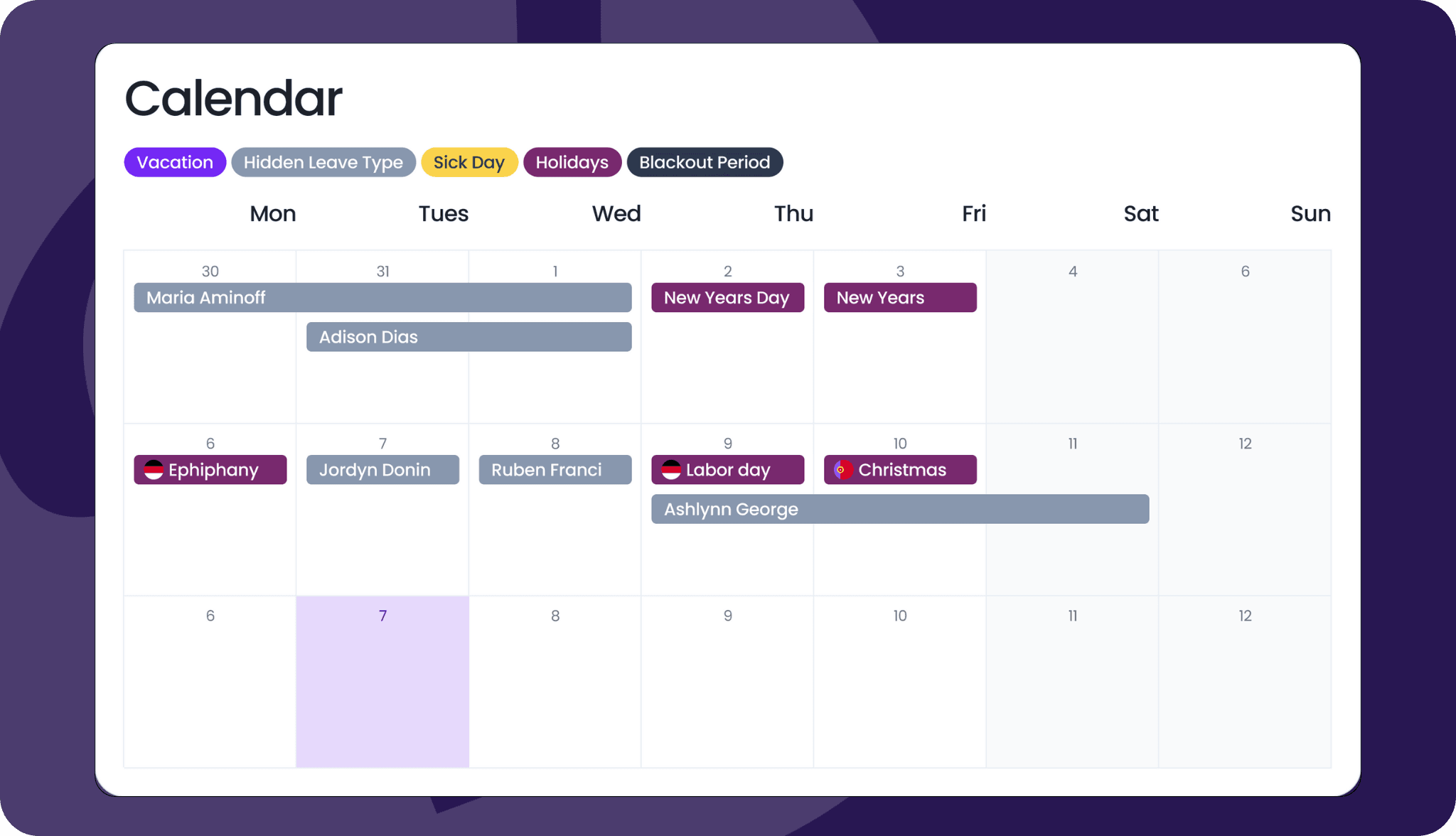 Calendar View