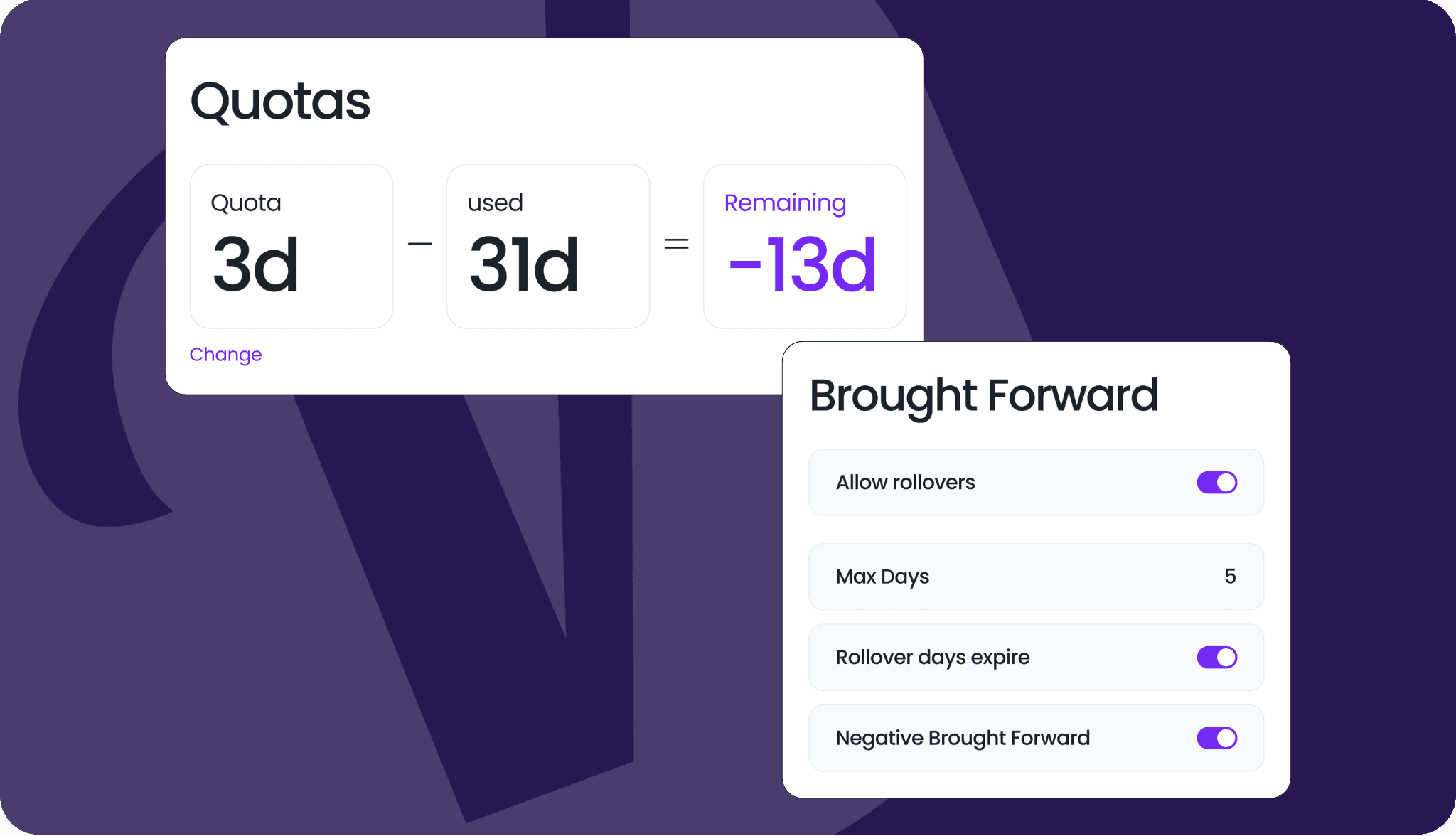 NEGATIVE BROUGHT FORWARD