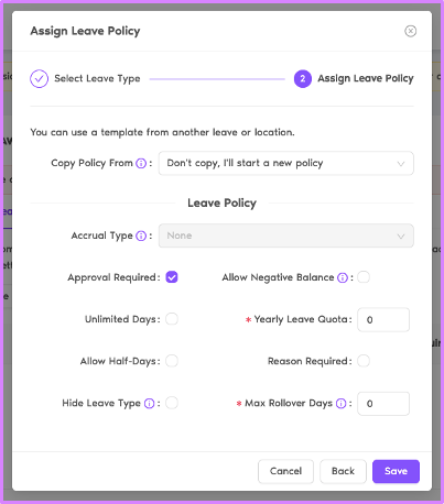 Vacation Tracker v2.0: Leave Types & Leave Policies