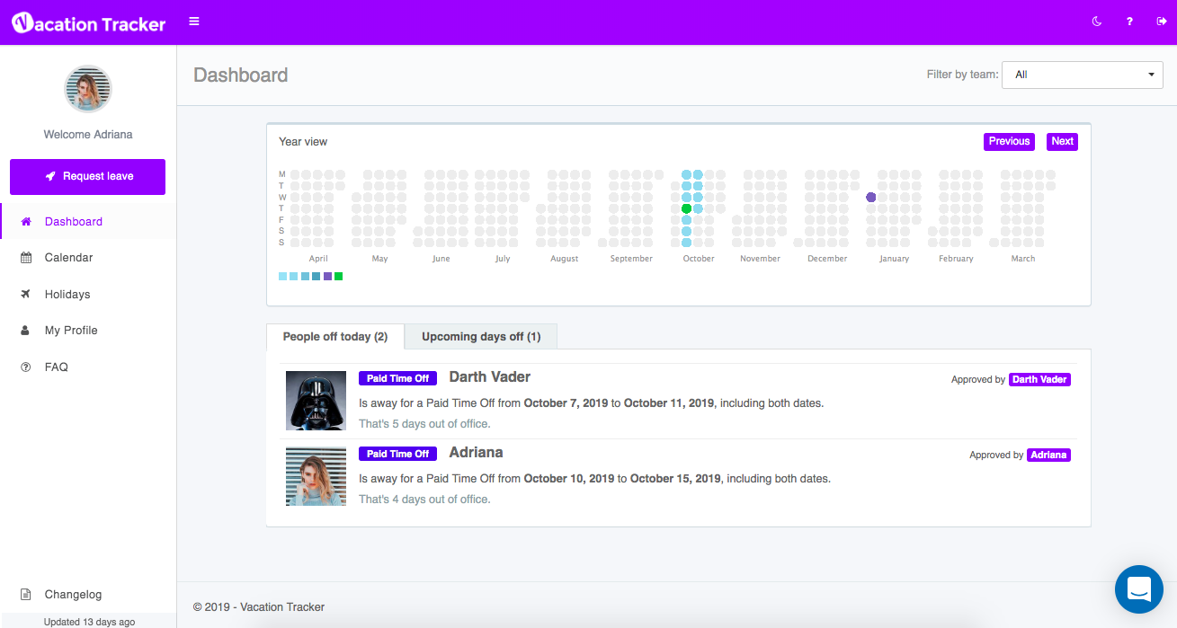 Vacation Tracker Was Created For Teams Like Yours