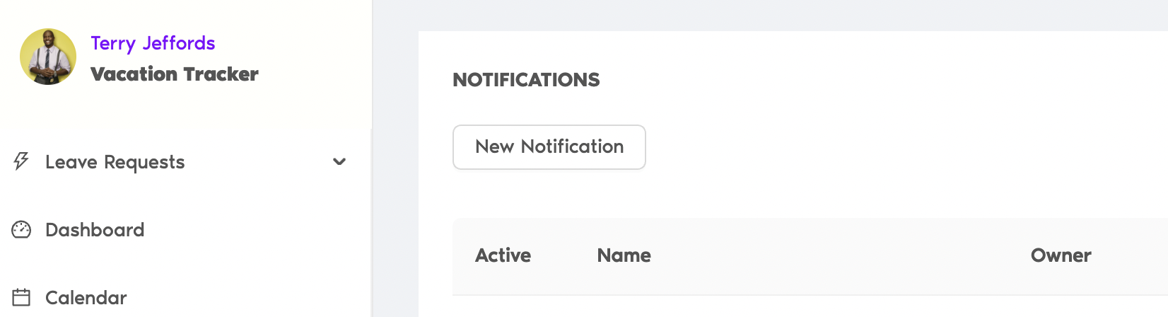 vacation tracker notifications
