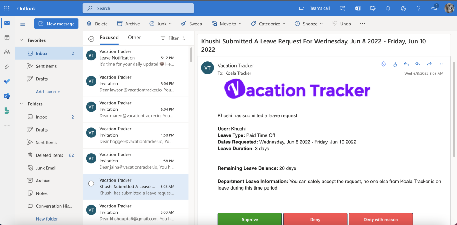 Manage Leaves From Your Inbox With Email Signup!
