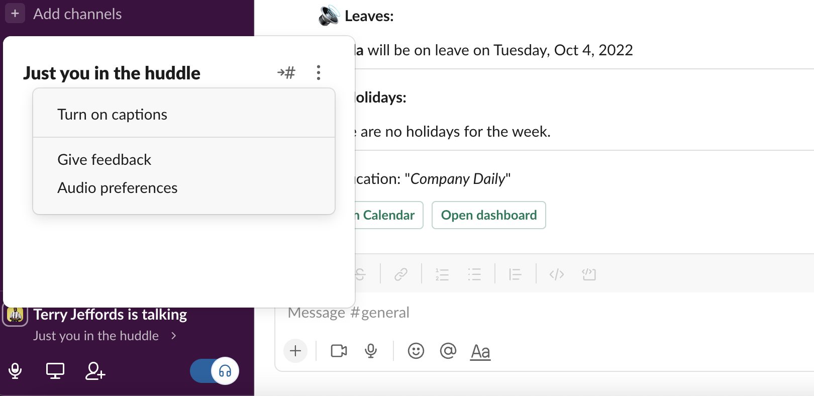 slack huddles