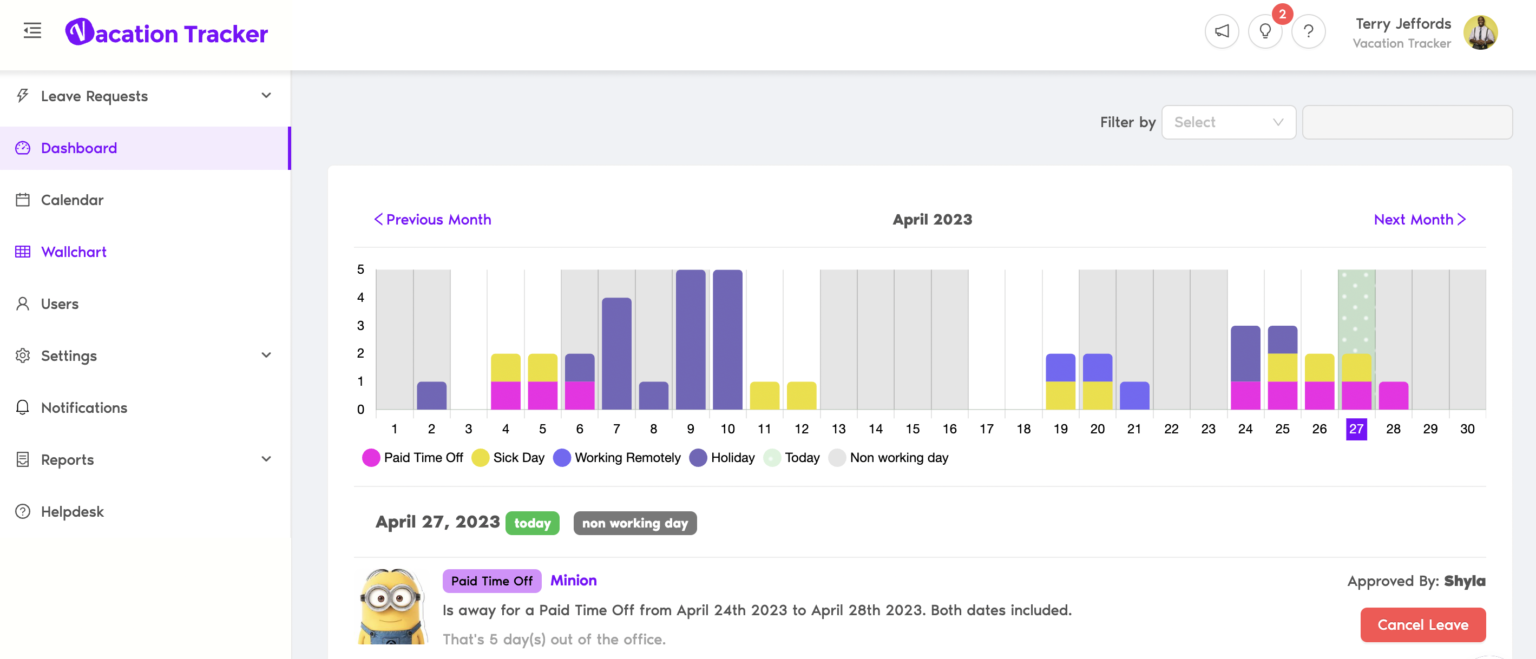 New Feature Alert: Wallchart in Vacation Tracker