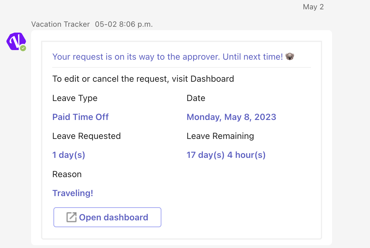Employee vacation tracker