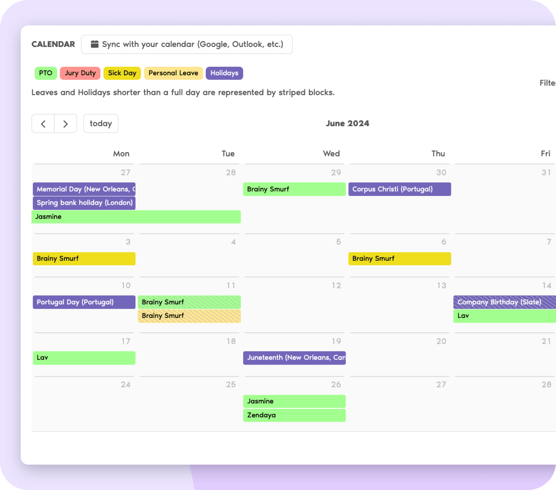 Synchronizuj Vacation Tracker ze swoim kalendarzem